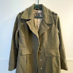 Guess Olive green wool blend coat
